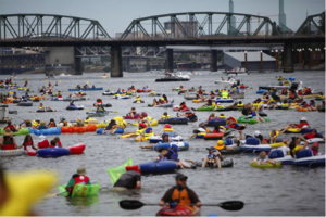 Thousands enjoying Portland’s Big Float in July. Source: Oregonlive.com